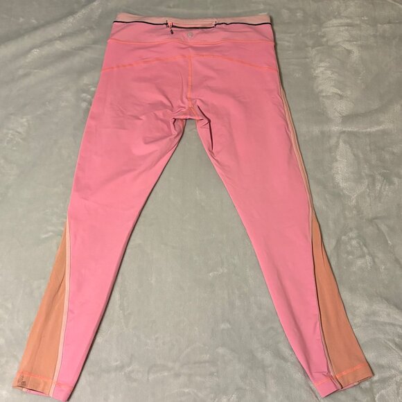 Lululemon Run Pace Tight 25" Bleached Coral Athletic Leggings Zip Pocket Size 8 - Picture 4 of 9